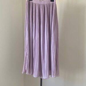 H&M Lavender Pleated A-Line Maxi Skirt
